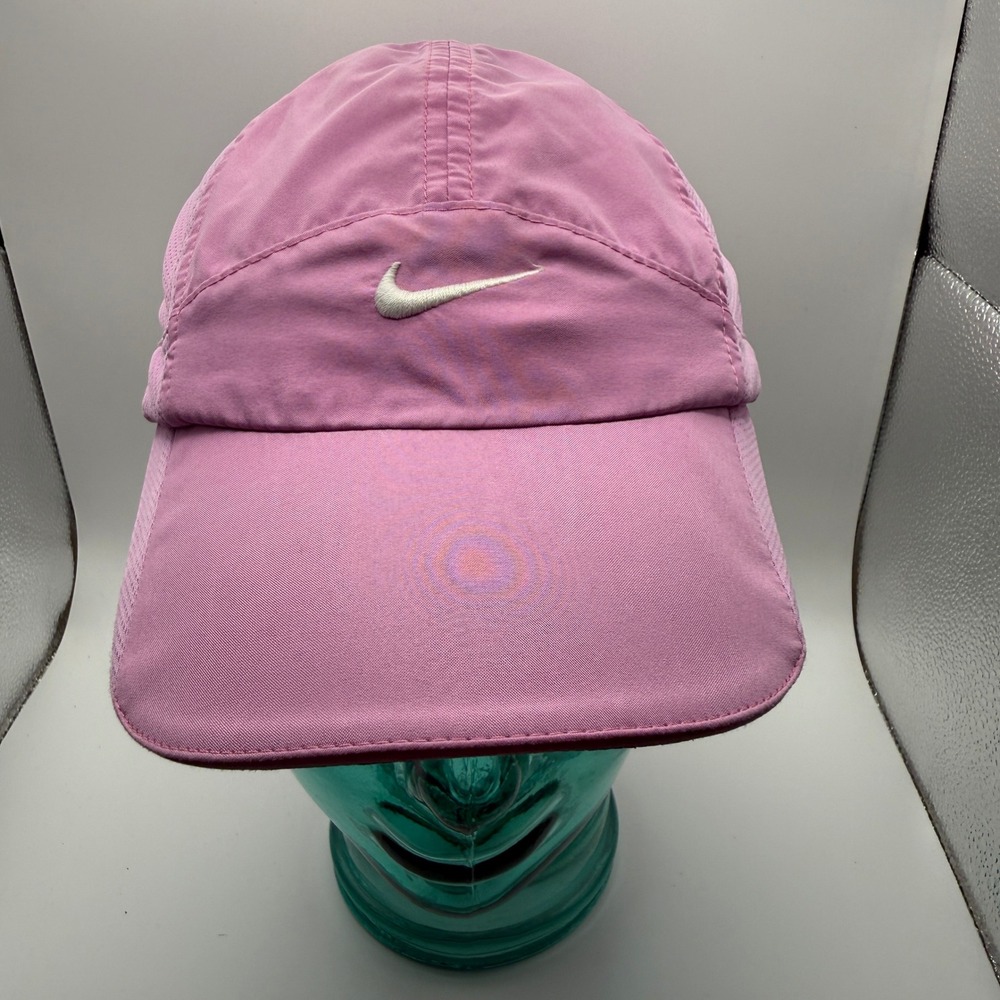 Nike Featherlight Dri-FIT Pink Running Hat Adjustable Mesh Performance Cap